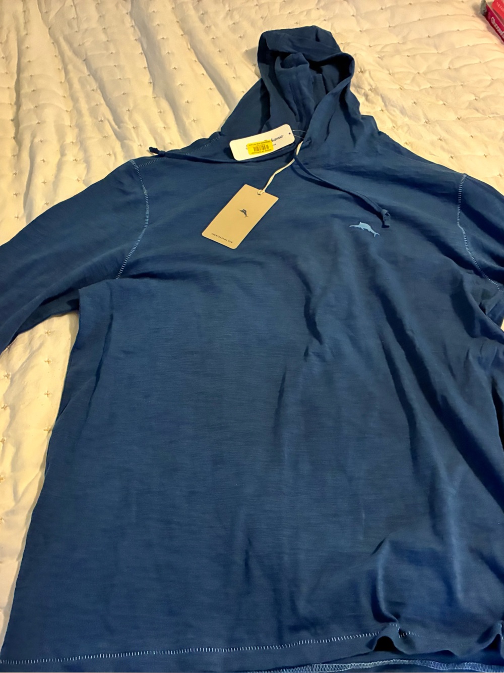 Tommy Bahama Bali Beach Navy Blue Cotton Hoodie with Logo